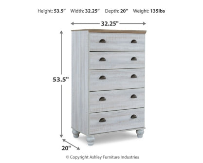 Haven Bay Full Panel Bed with Mirrored Dresser, Chest and 2 Nightstands - furniture place usa
