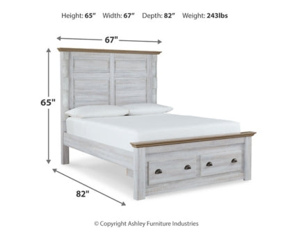 Haven Bay Queen Panel Storage Bed with Mirrored Dresser, Chest and 2 Nightstands - furniture place usa