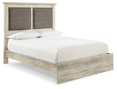 Cambeck King Upholstered Panel Bed with Mirrored Dresser and Chest - furniture place usa