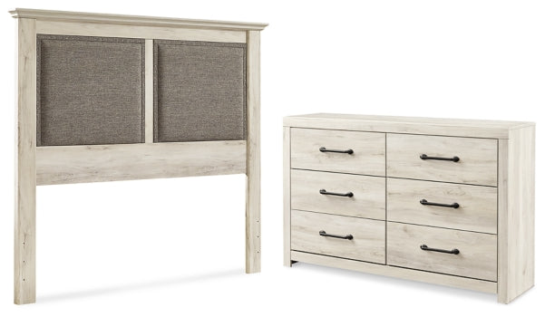 Cambeck King/California King Upholstered Panel Headboard with Dresser - furniture place usa