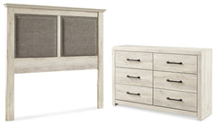 Cambeck King/California King Upholstered Panel Headboard with Dresser - furniture place usa