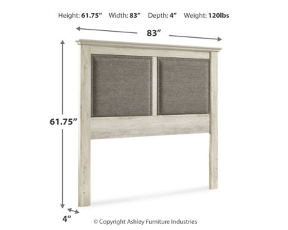 Cambeck King/California King Upholstered Panel Headboard with Mirrored Dresser - furniture place usa