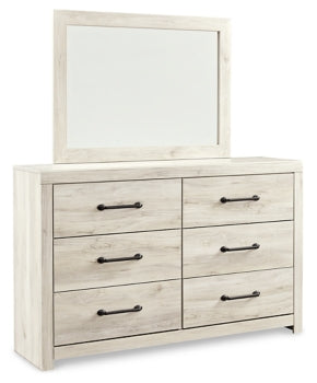 Cambeck King/California King Upholstered Panel Headboard with Mirrored Dresser - furniture place usa