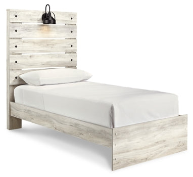Cambeck Twin Panel Bed with Mirrored Dresser, Chest and Nightstand - furniture place usa