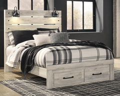 Cambeck Full Panel Bed with 2 Storage Drawers with Mirrored Dresser - PKG003050 - furniture place usa
