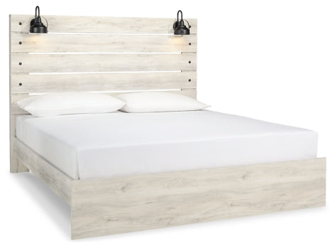 Cambeck King Panel Bed with Mirrored Dresser, Chest and 2 Nightstands - furniture place usa