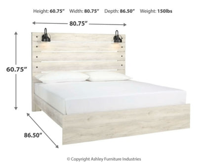 Cambeck King Panel Bed with Mirrored Dresser and Nightstand - furniture place usa