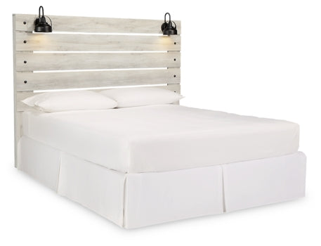 Cambeck Twin Panel Headboard Bed with Mirrored Dresser, Chest and 2 Nightstands - furniture place usa