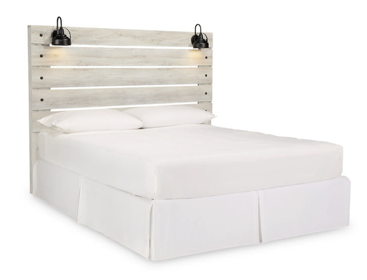 Cambeck Twin Panel Headboard Bed with Mirrored Dresser - furniture place usa