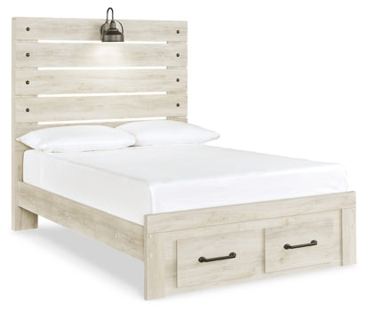 Cambeck King Panel Bed with 2 Storage Drawers with Mirrored Dresser and Chest - PKG003046 - furniture place usa