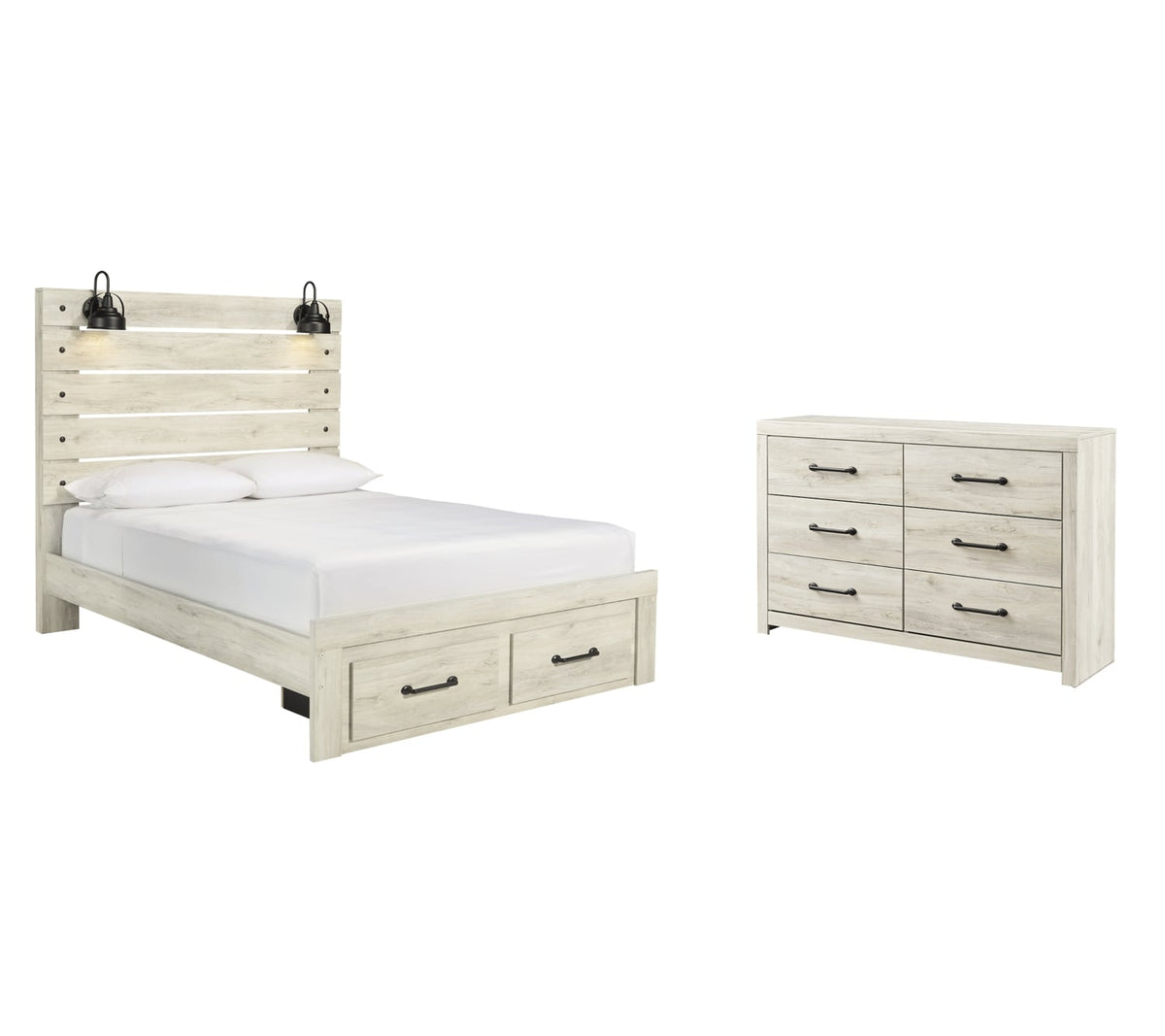 Cambeck King Panel Bed with 2 Storage Drawers with Dresser - PKG003043 - furniture place usa