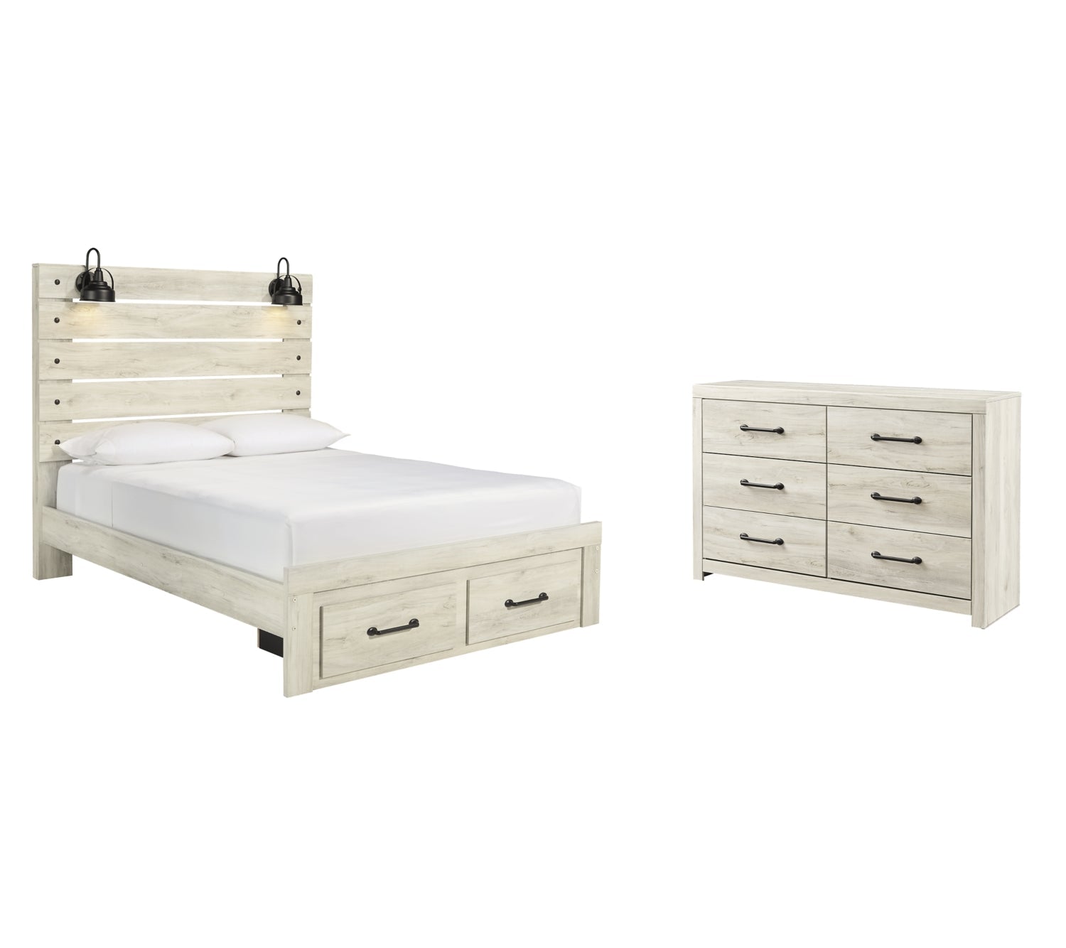 Cambeck King Panel Bed with 2 Storage Drawers with Dresser - PKG003043 - furniture place usa