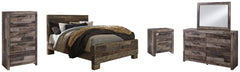 Derekson Queen Panel Bed with Mirrored Dresser, Chest and Nightstand - furniture place usa