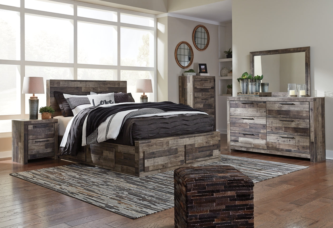Derekson Queen Panel Bed with 4 Storage Drawers - furniture place usa