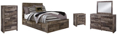 Derekson Full Panel Bed with 6 Storage Drawers with Mirrored Dresser, Chest and Nightstand - furniture place usa