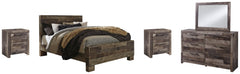 Derekson Queen Panel Bed with Mirrored Dresser and 2 Nightstands - furniture place usa
