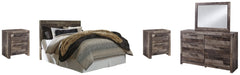 Derekson Queen/Full Panel Headboard Bed with Mirrored Dresser and 2 Nightstands - furniture place usa