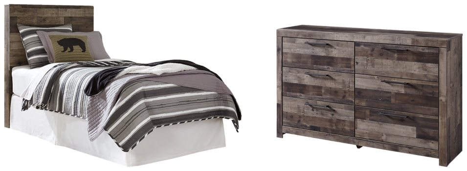 Derekson Twin Panel Headboard Bed with Dresser - furniture place usa