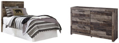 Derekson Twin Panel Headboard Bed with Dresser - furniture place usa