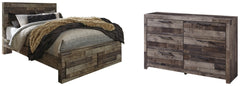 Derekson Queen Panel Bed with 2 Storage Drawers with Dresser - PKG003283 - furniture place usa