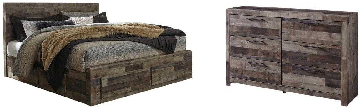 Derekson King Panel Bed with 6 Storage Drawers with Dresser - furniture place usa