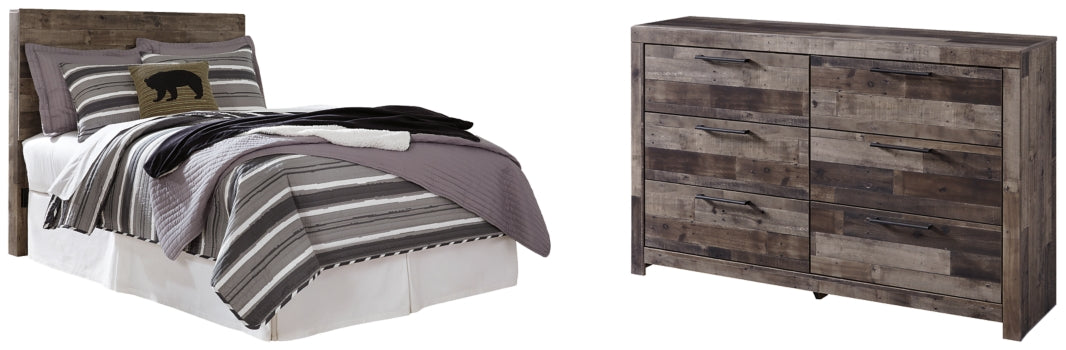Derekson Full Panel Headboard Bed with Dresser - furniture place usa