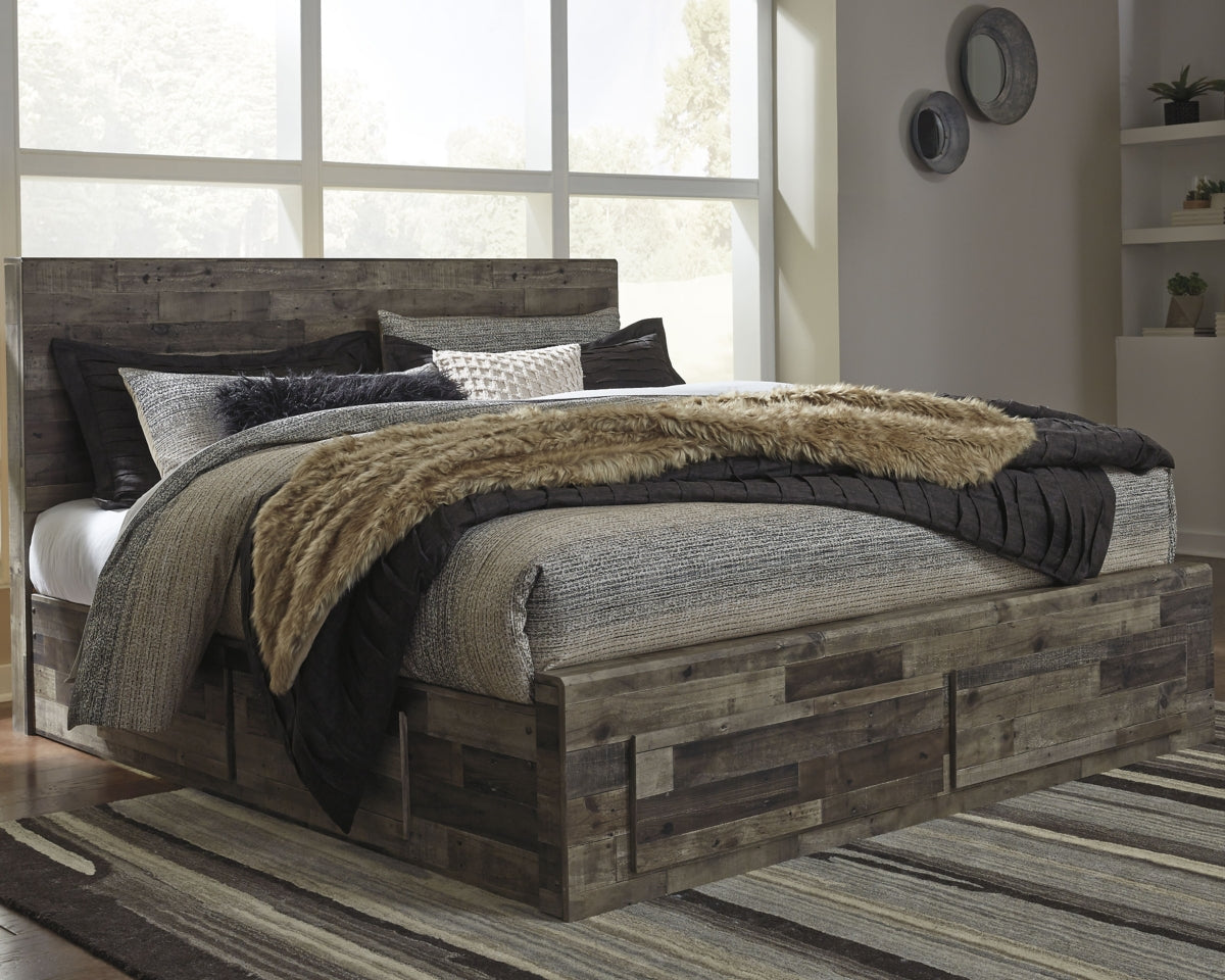 Derekson Queen Panel Bed with 4 Storage Drawers - furniture place usa
