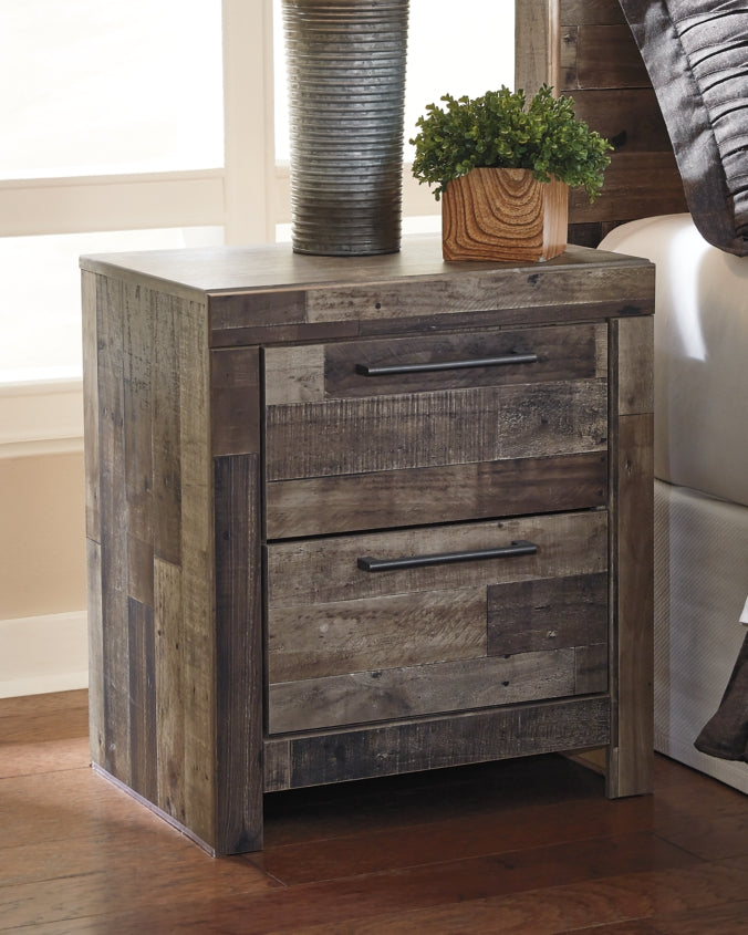 Derekson Twin Panel Bed with Mirrored Dresser and 2 Nightstands - furniture place usa