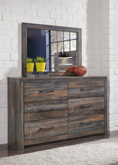Drystan King Panel Headboard Bed with Mirrored Dresser and 2 Nightstands - furniture place usa