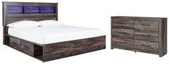 Drystan King Bookcase Bed with 2 Storage Drawers with Dresser - PKG003375 - furniture place usa