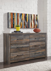Drystan Queen/Full Bookcase Headboard Bed with Dresser - furniture place usa