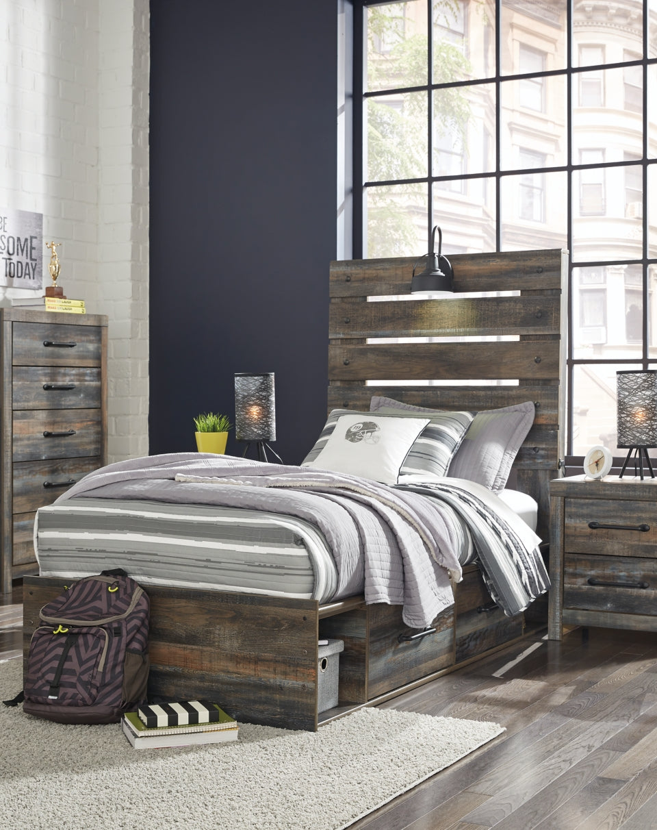 Drystan Queen Panel Bed with 4 Storage Drawers - furniture place usa