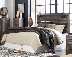 Drystan King Panel Headboard Bed with Mirrored Dresser and 2 Nightstands - furniture place usa