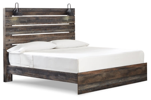 Drystan King Panel Bed with Mirrored Dresser and 2 Nightstands - furniture place usa