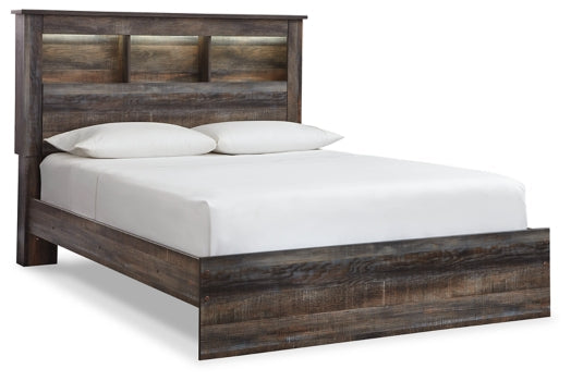 Drystan Queen Bookcase Bed with Mirrored Dresser - furniture place usa