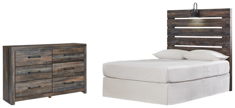 Drystan Full Panel Headboard Bed with Dresser - furniture place usa