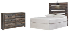 Drystan Full Panel Headboard Bed with Dresser - furniture place usa