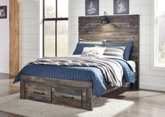 Drystan Full Panel Headboard Bed with Mirrored Dresser - furniture place usa