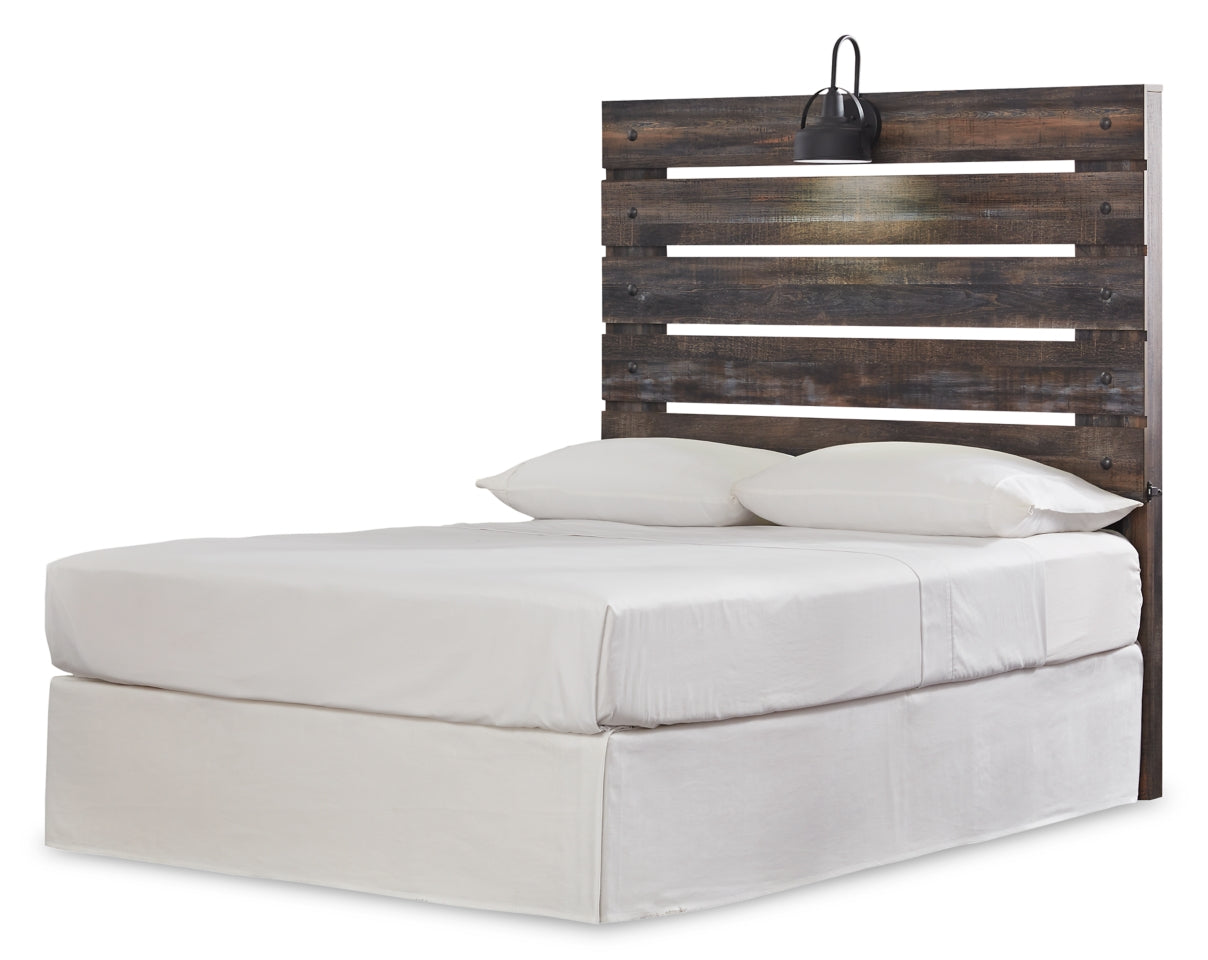 Drystan Full Panel Headboard Bed with Mirrored Dresser - furniture place usa