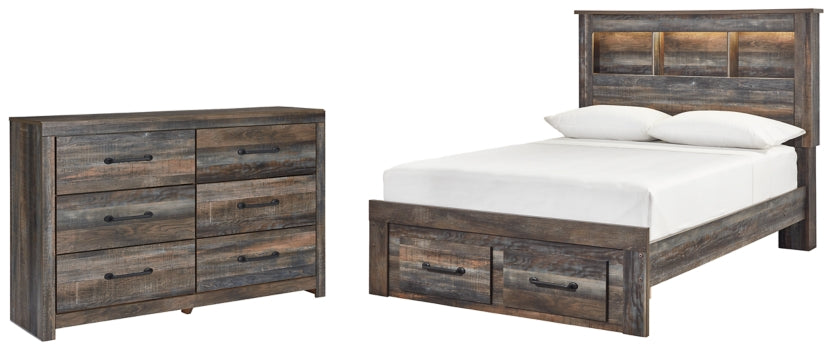Drystan Full Bookcase Bed with 2 Storage Drawers with Dresser - PKG003234 - furniture place usa