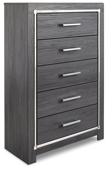 Lodanna Full Upholstered Panel Headboard Bed with Mirrored Dresser, Chest and 2 Nightstands - furniture place usa