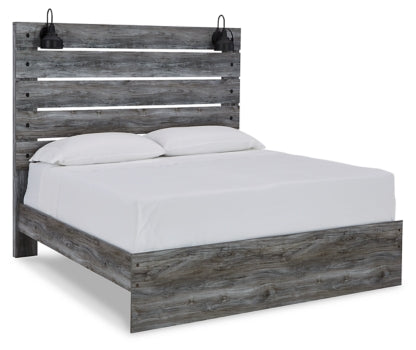 Baystorm Queen Panel Bed with Mirrored Dresser, Chest and 2 Nightstands - furniture place usa