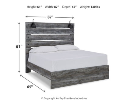 Baystorm Queen Panel Bed with Mirrored Dresser, Chest and 2 Nightstands - furniture place usa