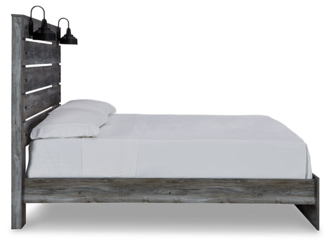 Baystorm Queen Panel Bed with Mirrored Dresser, Chest and Nightstand - furniture place usa