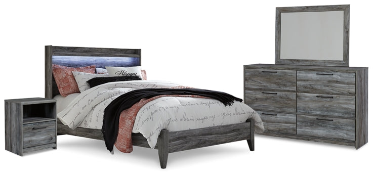 Baystorm Queen Panel Bed with Mirrored Dresser and Nightstand - PKG014143 - furniture place usa