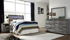 Baystorm Full Panel Headboard with Mirrored Dresser and Nightstand - furniture place usa