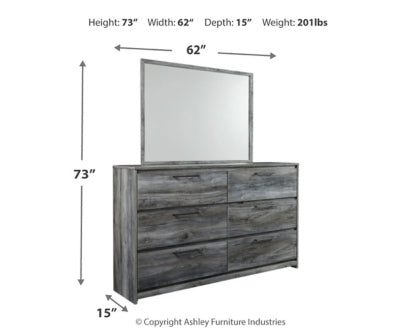 Baystorm Full Panel Bed with Mirrored Dresser and Nightstand - furniture place usa