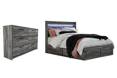 Baystorm Queen Panel Bed with 4 Storage Drawers with Dresser - furniture place usa