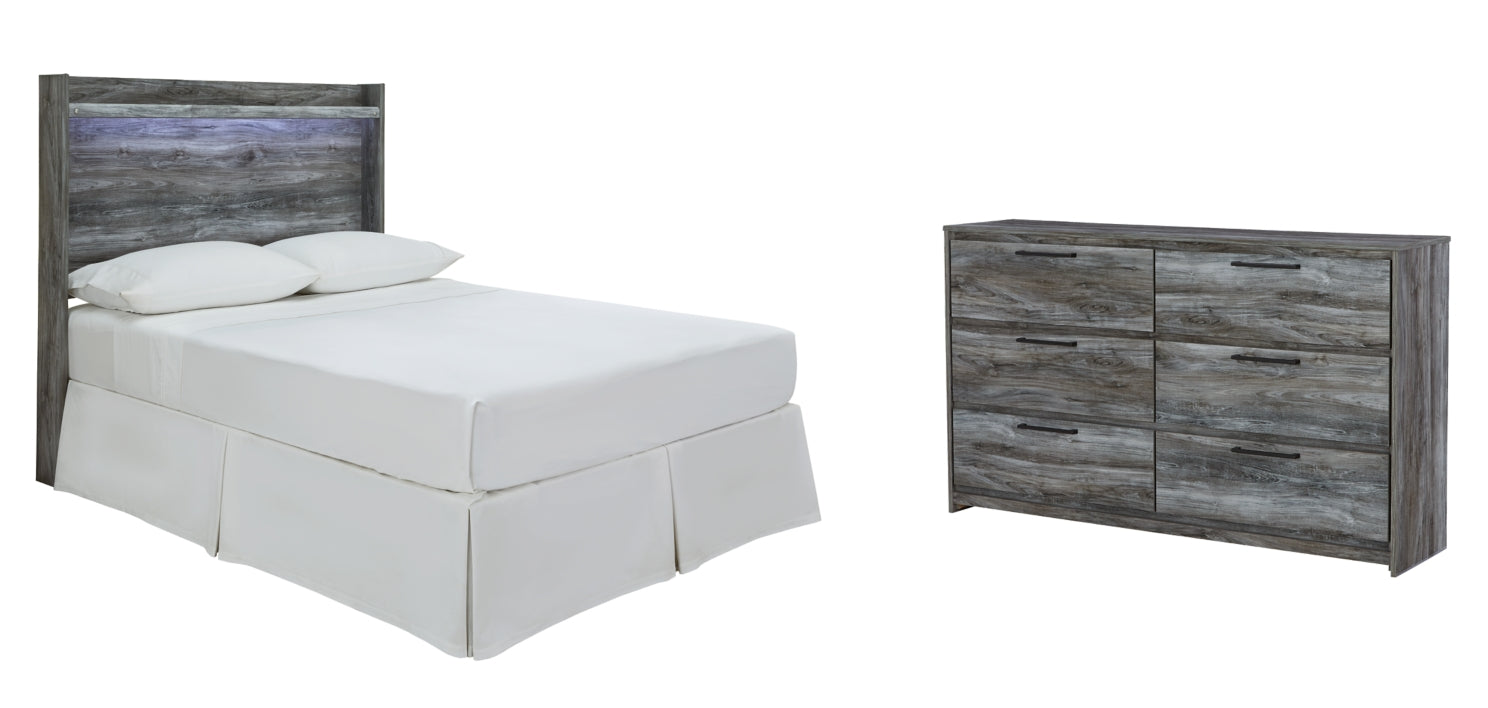 Baystorm Full Panel Headboard Bed with Dresser - furniture place usa