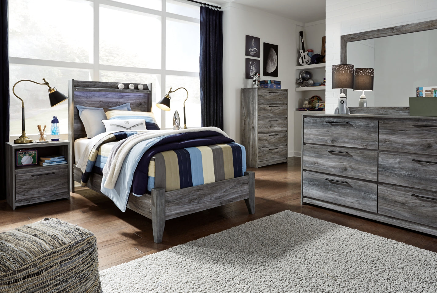 Baystorm Twin Panel Bed - furniture place usa
